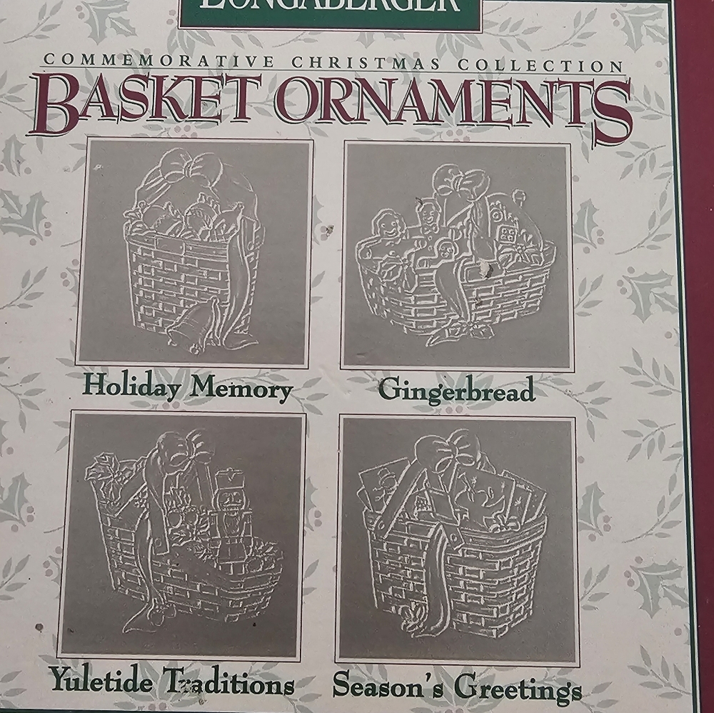 Longaberger Commemorative Silver Basket Ornaments Holiday